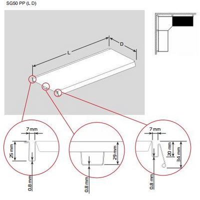 SG50 PP 1000 370 Versterkte plank (7016 s.m)