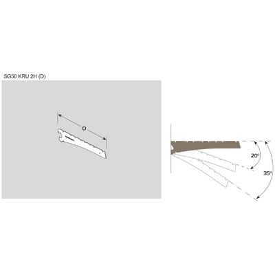 [70345] SG50 KRU 2H 370 Universele beugel, 2 haken (7016 s.sm)